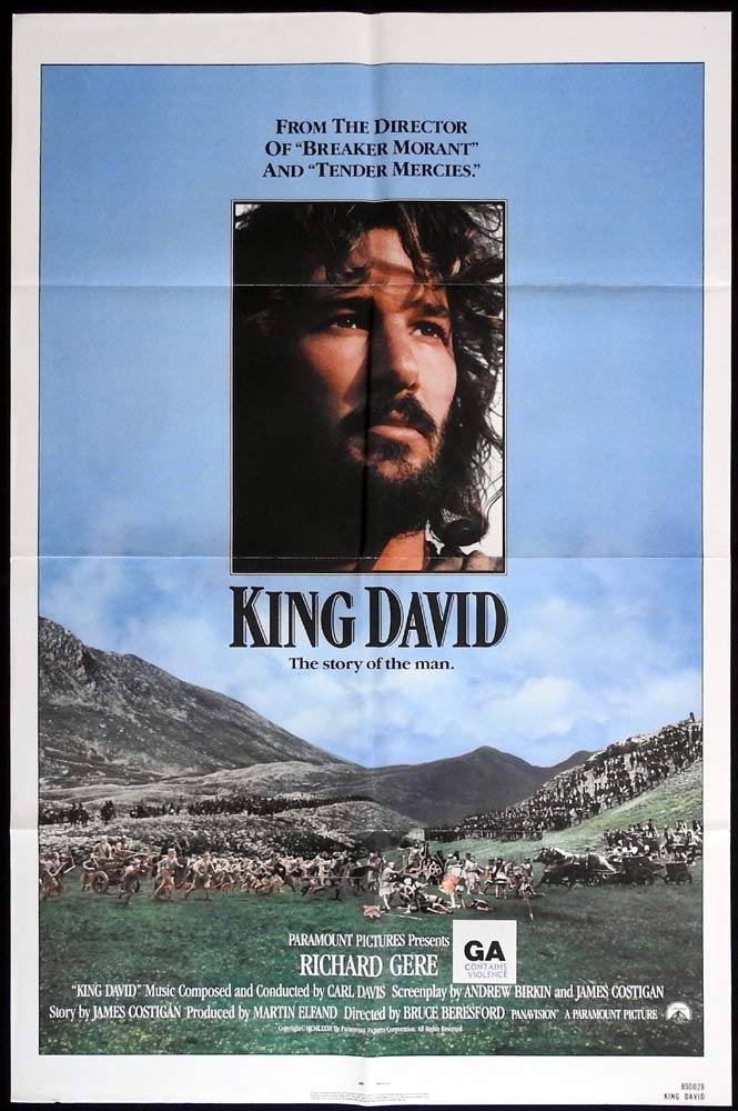 KING DAVID Original One sheet Movie poster EDWARD WOODWARD Richard Gere