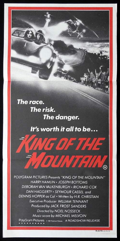 KING OF THE MOUNTAIN Original Daybill Movie poster Harry Hamlin Joseph Bottoms