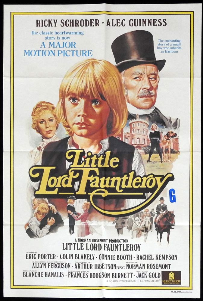 LITTLE LORD FAUNTLEROY Original One sheet Movie poster Ricky Schroeder Alec Guinness