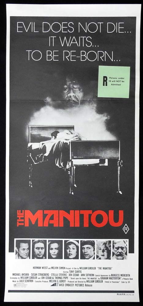 THE MANITOU Original Daybill Movie Poster Tony Curtis Michael Ansara