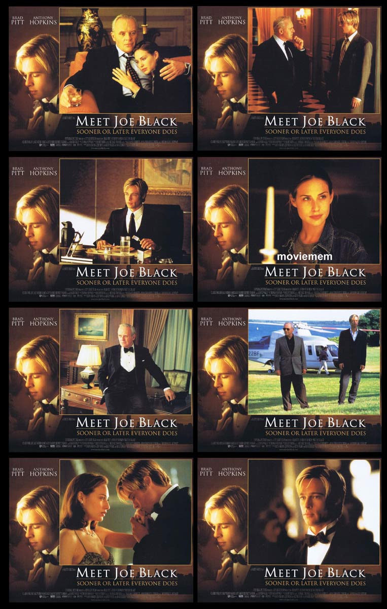 MEET JOE BLACK Original Lobby Card Set Brad Pitt Anthony Hopkins