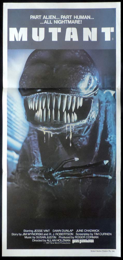 MUTANT Horror Sci Fi Original Daybill Movie poster Monster Alien