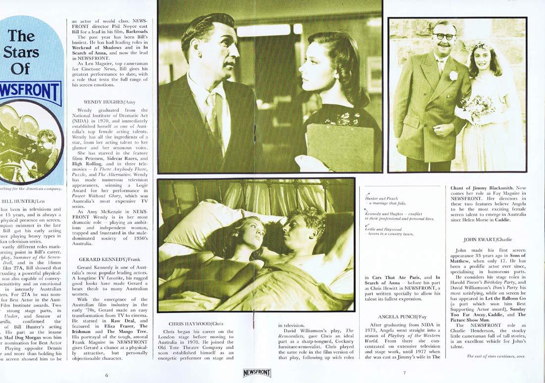 NEWSFRONT Original Promotional Movie Booklet Bill Hunter