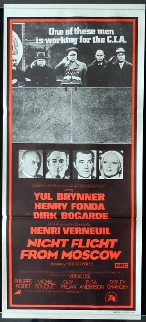 NIGHT FLIGHT FROM MOSCOW Daybill Movie poster Yul Brynner