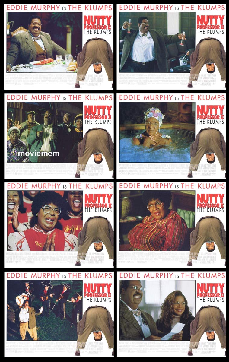 NUTTY PROFESSOR II THE KLUMPS Original Lobby Card Set Eddie Murphy Janet Jackson