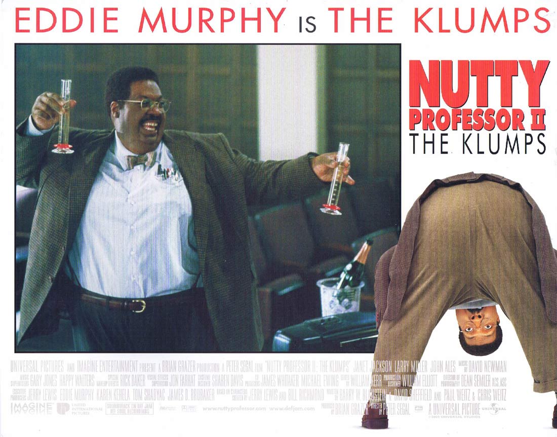 NUTTY PROFESSOR II THE KLUMPS Original Lobby Card 3 Eddie Murphy