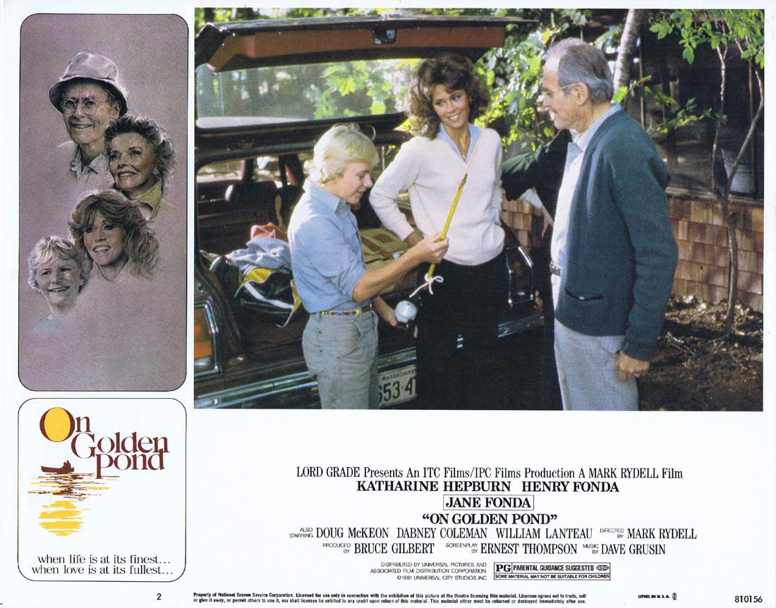 ON GOLDEN POND Original Lobby Card 2 Katharine Hepburn Henry Fonda