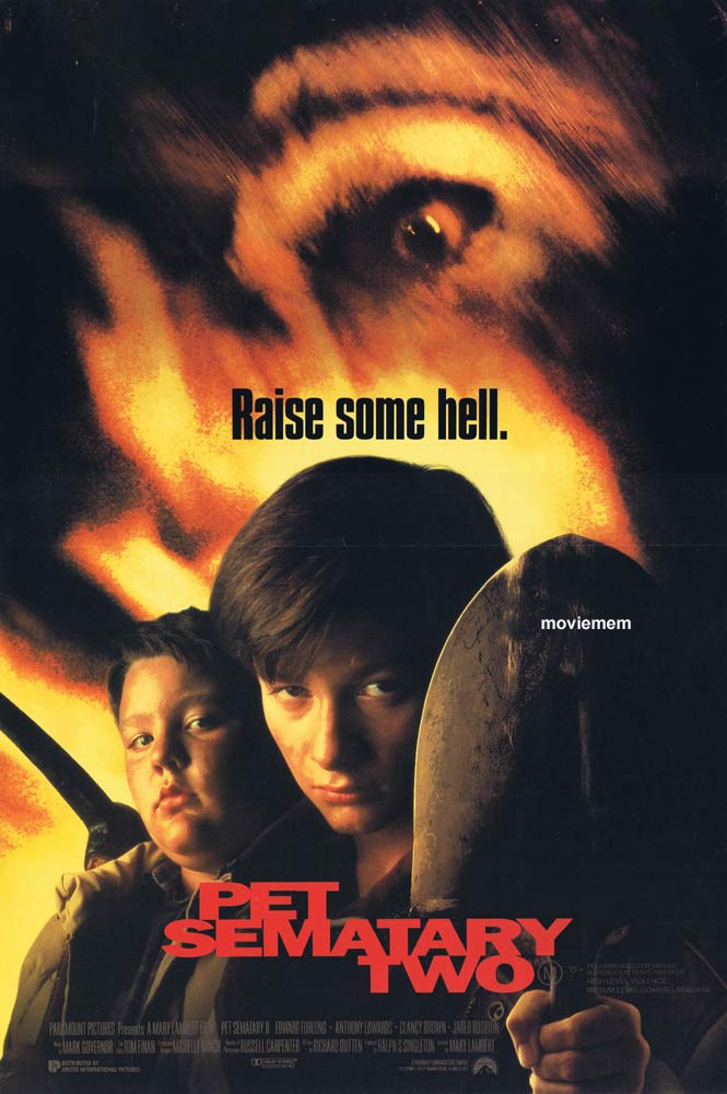 PET SEMATARY TWO Original Daybill Movie Poster Edward Furlong Anthony Edwards Zombie