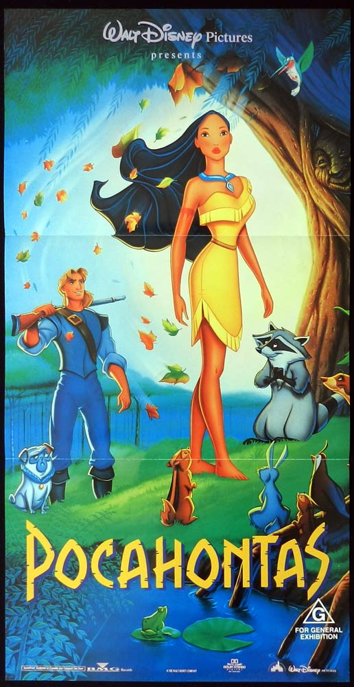 POCAHONTAS Original Daybill Movie Poster Joe Baker Disney Christian Bale