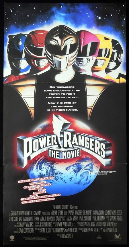 POWER RANGERS THE MOVIE Original Daybill Movie Poster Red Hot Chilli Peppers
