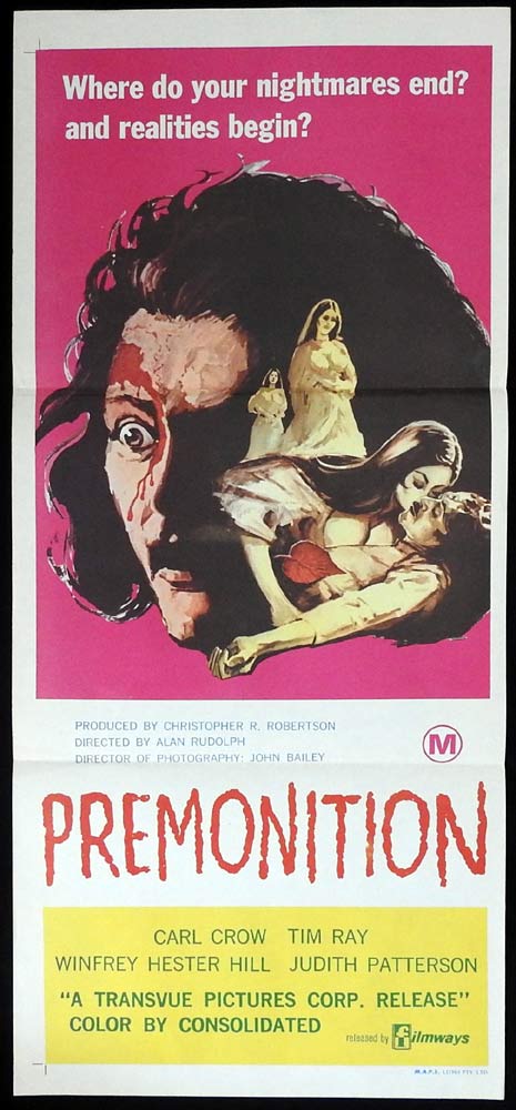 PREMONITION Original Daybill Movie Poster Carl Crow Horror