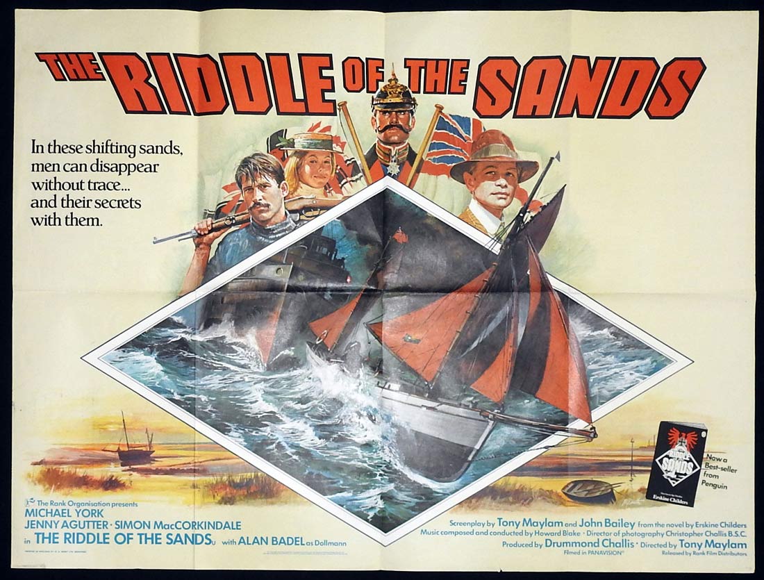 THE RIDDLE OF THE SANDS British Quad Movie poster Michael York Jenny Agutter