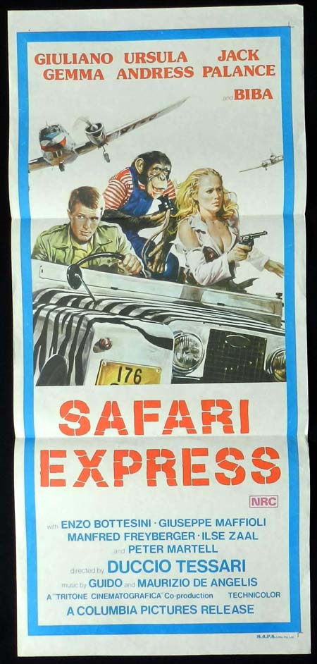 SAFARI EXPRESS Original Daybill Movie Poster Giuliano Gemma Ursula Andress
