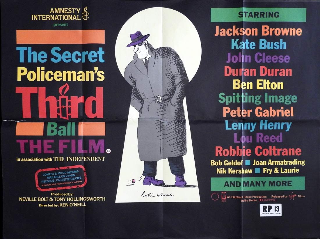 THE SECRET POLICEMAN’S THIRD BALL British Quad Movie poster Joan Armatrading  Chet Atkins
