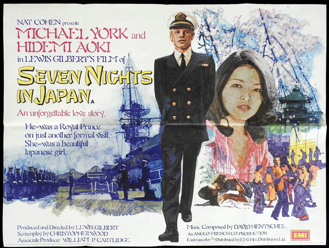SEVEN NIGHTS IN JAPAN British Quad Movie poster Michael York Hidemi Aoki
