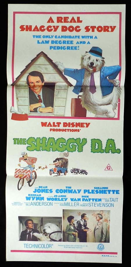 THE SHAGGY DA Original Daybill Movie Poster Dean Jones DISNEY Suzanne Pleshette