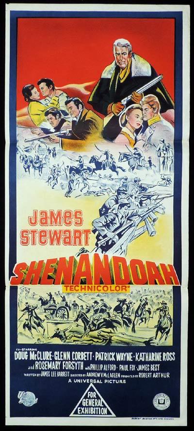 SHENANDOAH Original Daybill Movie Poster James Stewart Doug McLure