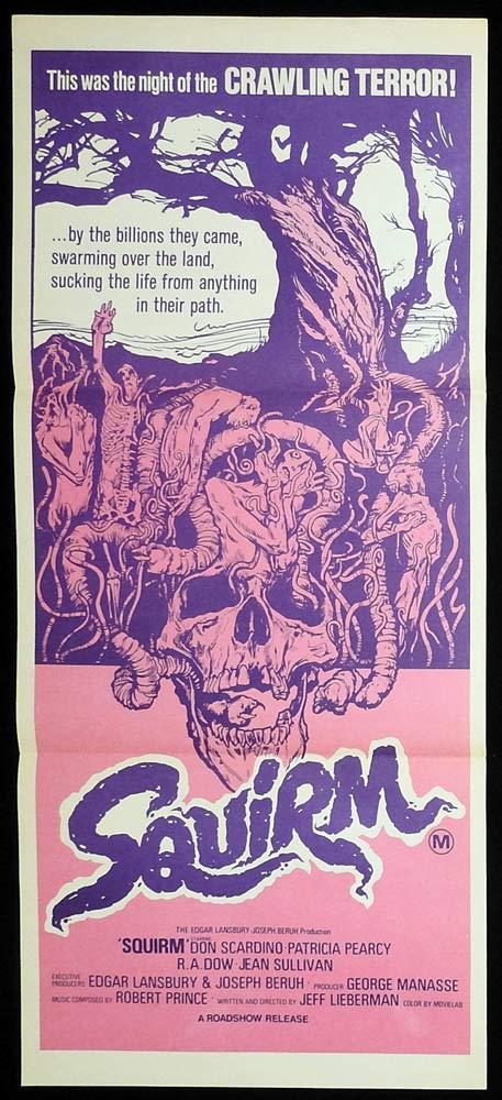 SQUIRM Original Daybill Movie poster Don Scardino Killer Worms