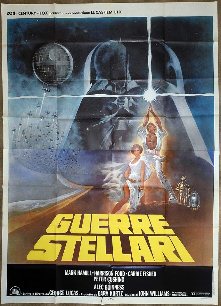 STAR WARS Original Italian 2p Movie Poster Tom Jung art