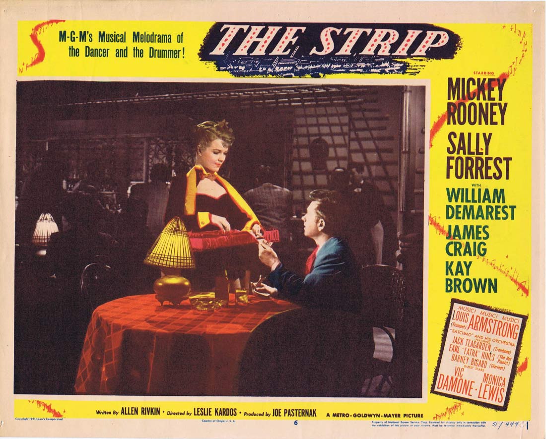 THE STRIP Original Lobby Card 6 Mickey Rooney Sally Forrest