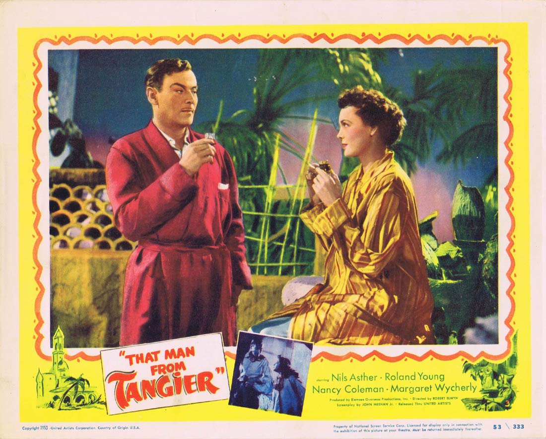 THAT MAN FROM TANGIER Original Lobby Card 3 Nils Asther Roland Young Nancy Coleman