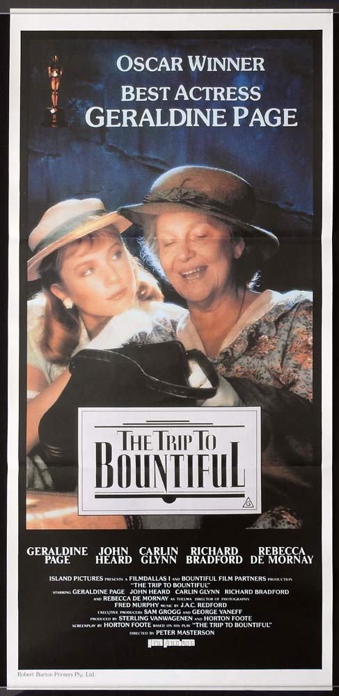 THE TRIP TO BOUNTIFUL Original Daybill Movie Poster Geraldine Page John Heard