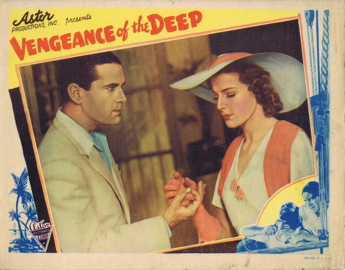 LOVERS AND LUGGERS Original Lobby Card 4 Vengeance of the Deep 1938 Ken G.Hall