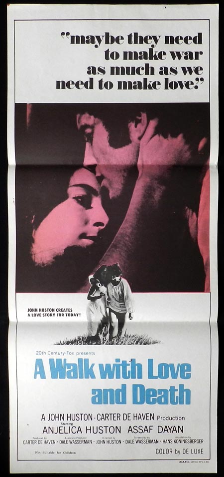 A WALK WITH LOVE AND DEATH Daybill Movie poster Anjelica Huston Assi Dayan