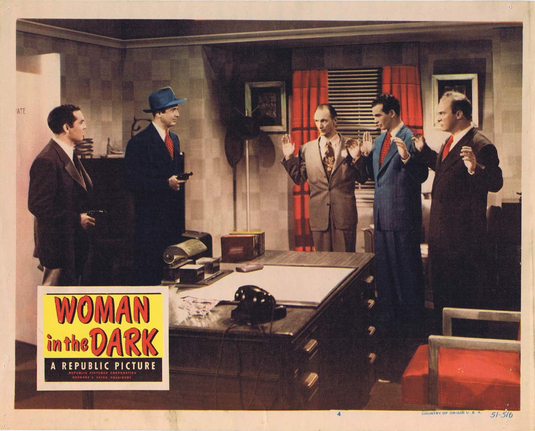 WOMAN IN THE DARK Original Lobby Card 4 Penny Edwards Film Noir Ross Elliott