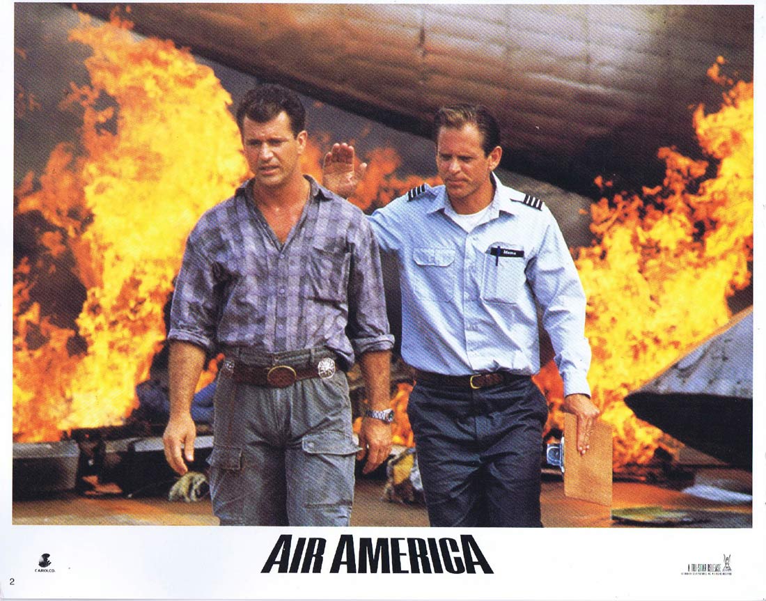 AIR AMERICA Original Lobby Card 2 Mel Gibson Robert Downey Jr