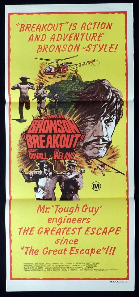 BREAKOUT Original Daybill Movie Poster Charles Bronson Robert Duvall