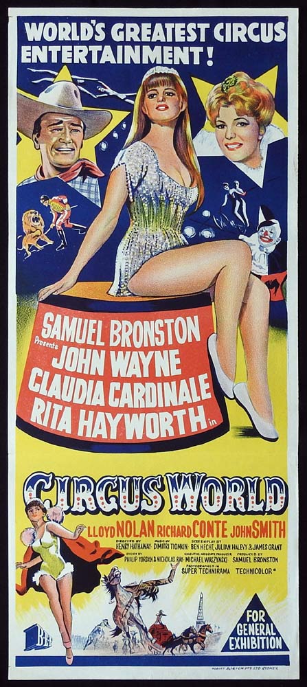 CIRCUS WORLD Original Daybill Movie Poster John Wayne Rita Hayworth