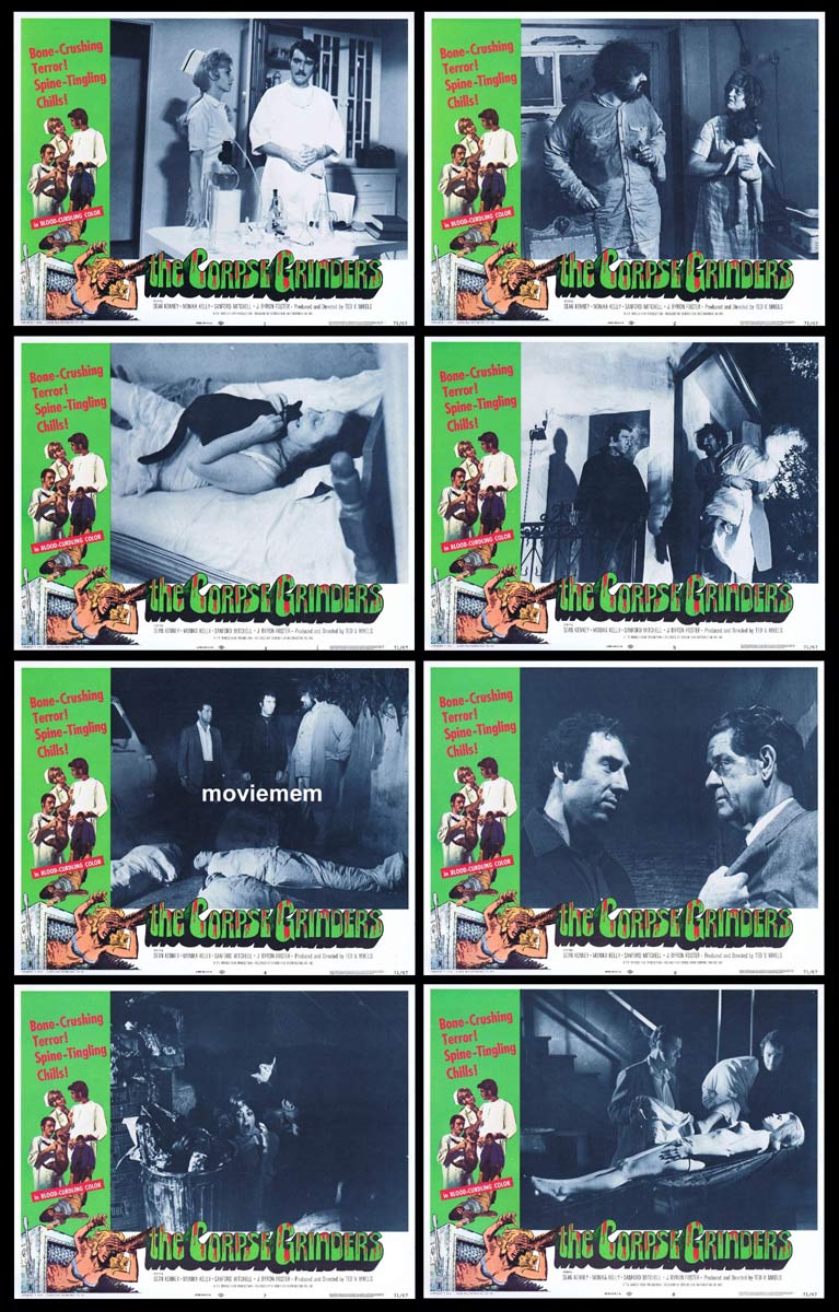 THE CORPSE GRINDERS Original Lobby Card Set Ted V. Mikels Horror