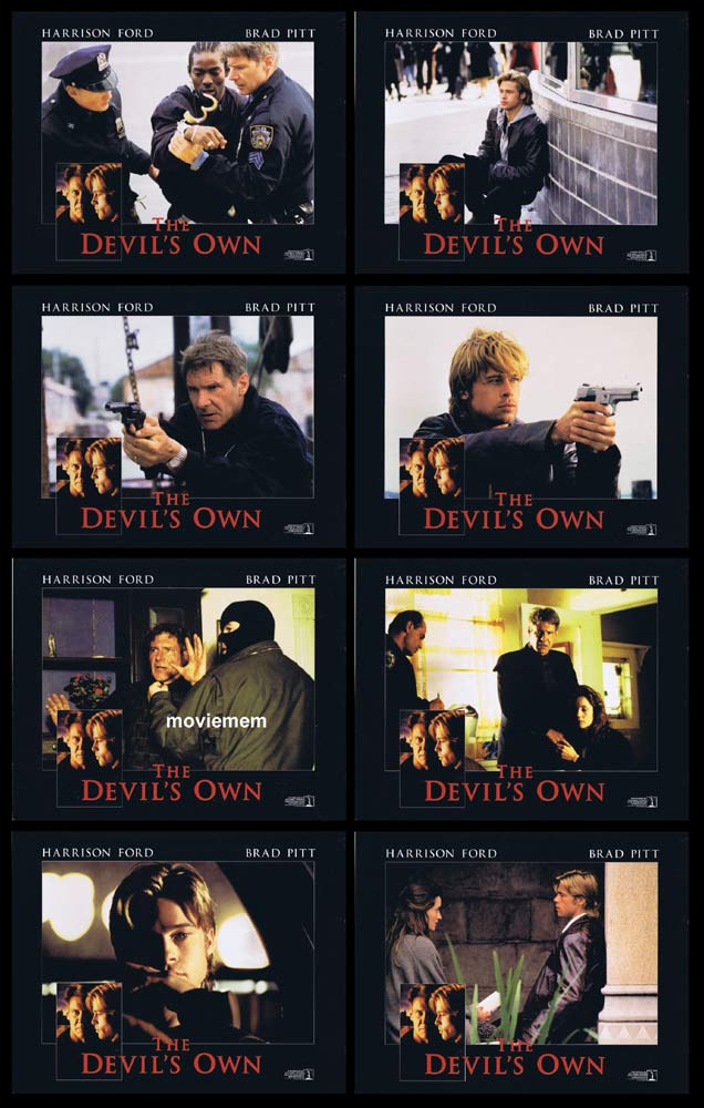 THE DEVILS OWN Original Lobby Card Set Harrison Ford Brad Pitt