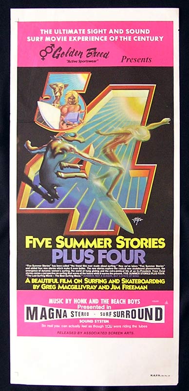 FIVE SUMMER STORIES PLUS FOUR Original Daybill Movie Poster Surfing