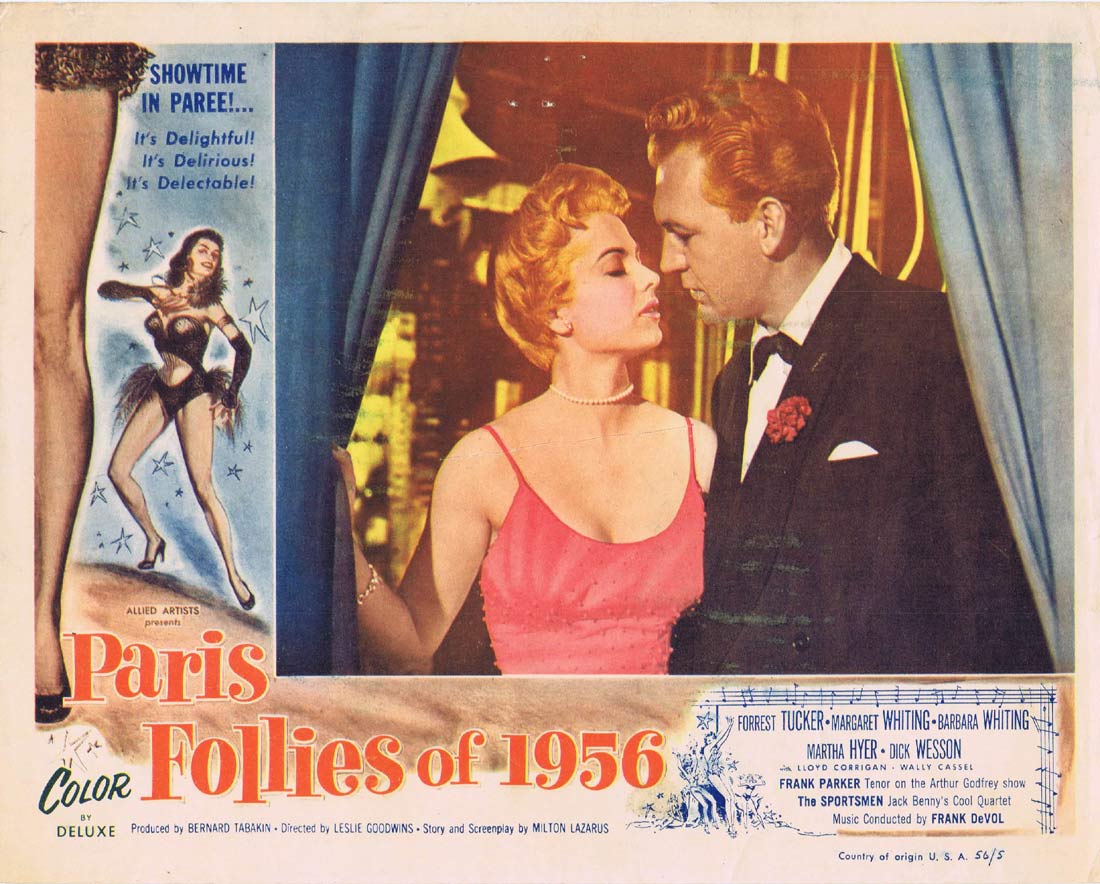 PARIS FOLLIES OF 1956 Original Lobby Card 4 Forrest Tucker Margaret Whiting