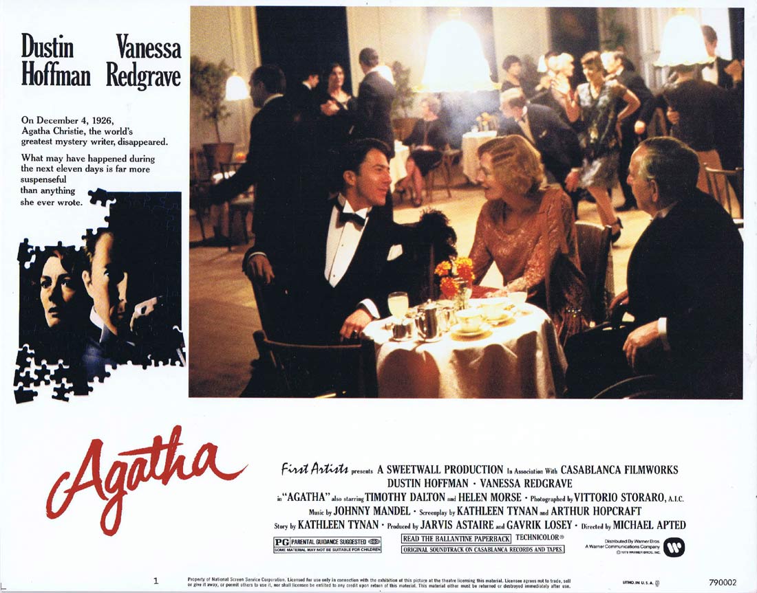 AGATHA Original Lobby Card 1 Dustin Hoffman Vanessa Redgrave
