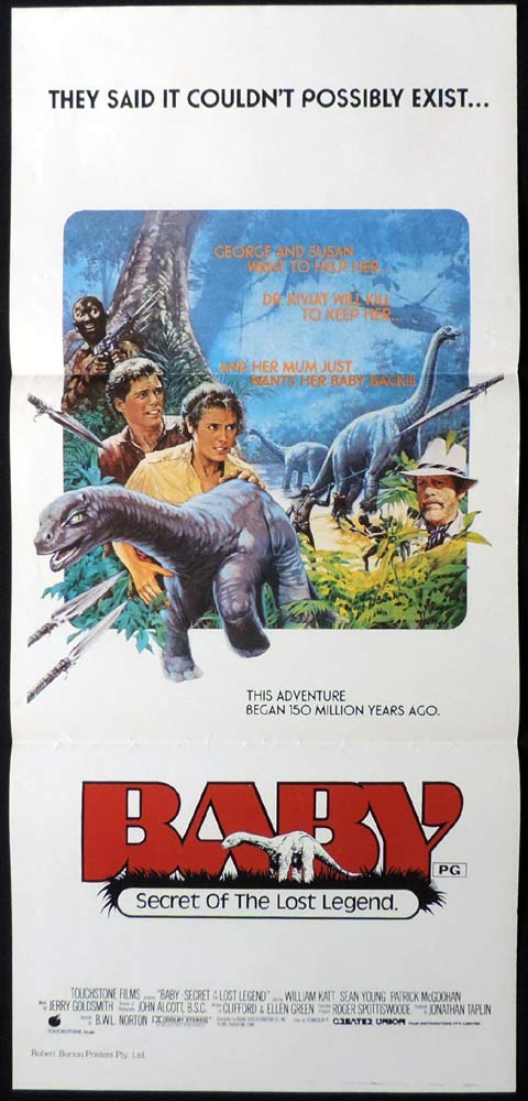 BABY SECRET OF THE LOST LEGEND Original Daybill Movie Poster William Katt Dinosaur