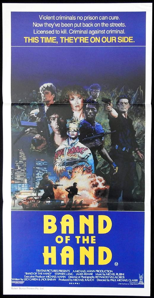 BAND OF THE HAND Original Daybill Movie Poster Stephen Lang James Remar