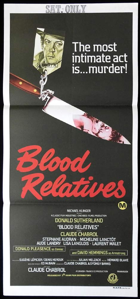 BLOOD RELATIVES Original Daybill Movie Poster Robert Shaw Patrick Magee