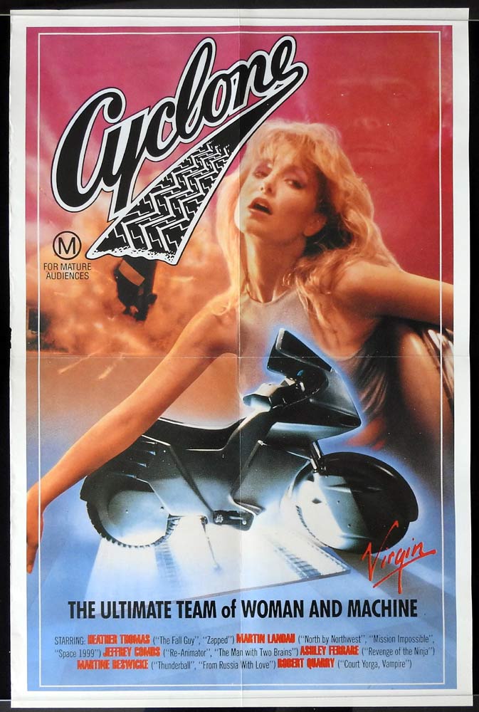CYCLONE Original Video Release One sheet Movie Poster Heather Thomas Jeffrey Combs