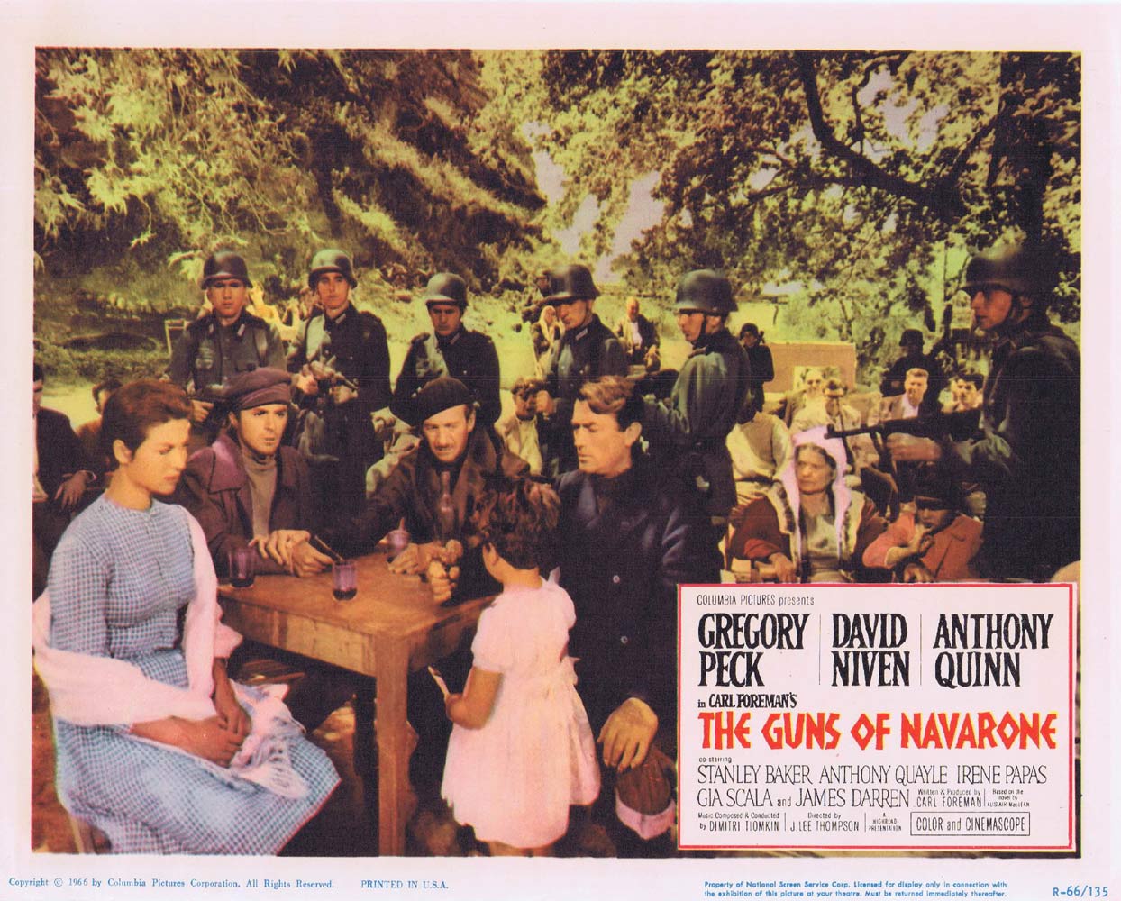 GUNS OF NAVARONE 1966r Original Lobby Card 8 Gregory Peck