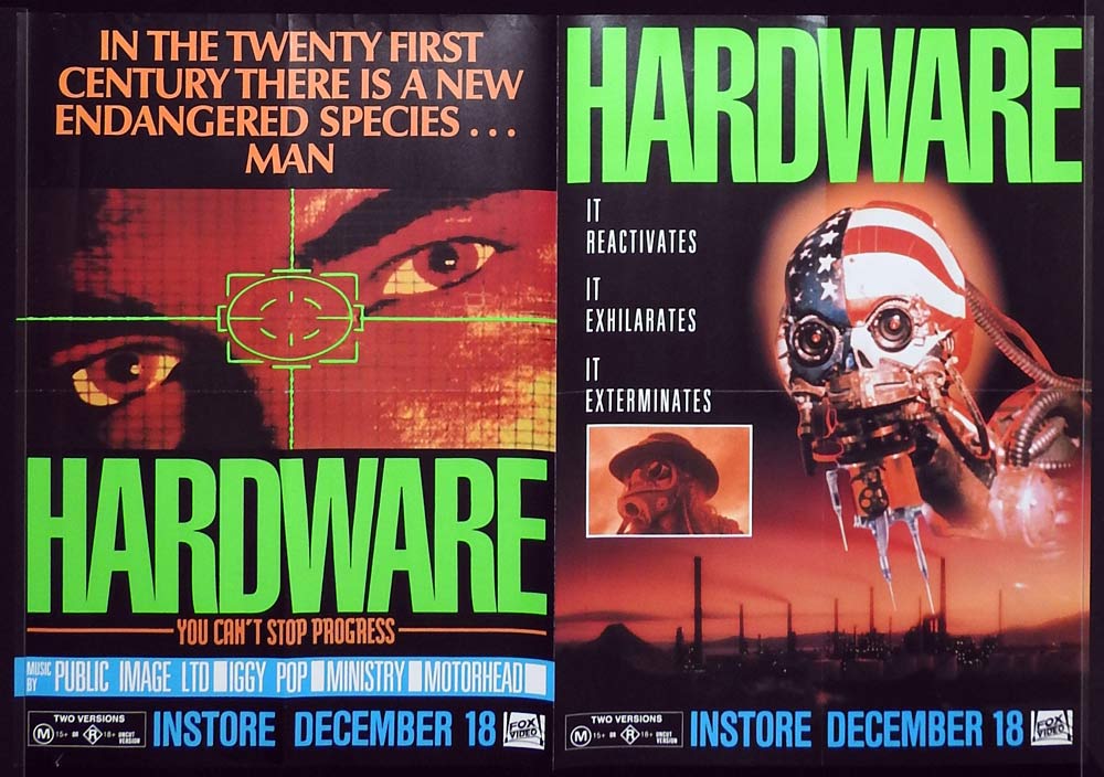 HARDWARE Original Video Release Movie Poster Motorhead Iggy Pop