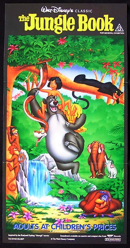 JUNGLE BOOK Original 1990r Daybill Movie poster Disney