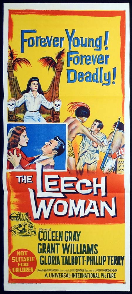 THE LEECH WOMAN Original Daybill Movie Poster SCI FI Grant Williams Colleen Gray