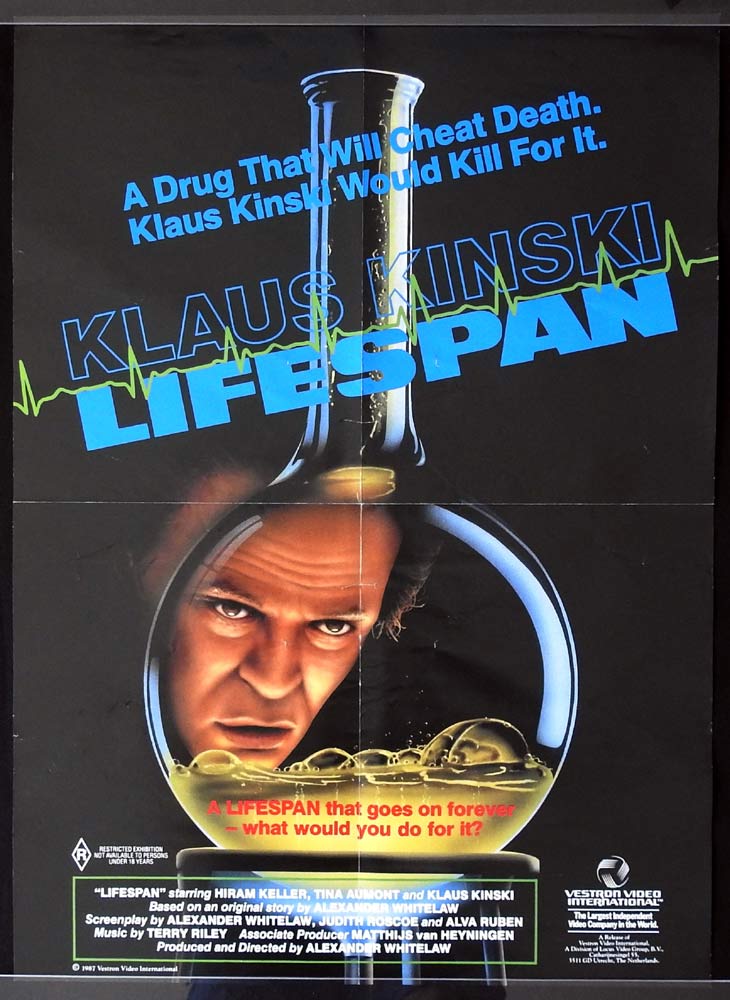 LIFESPAN Original Video Release One sheet Movie Poster Tina Aumont Klaus Kinski