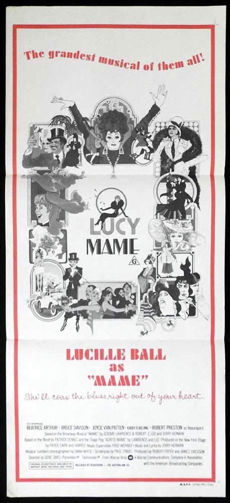MAME Original Daybill Movie Postern Lucille Ball Beatrice Arthur Robert Preston
