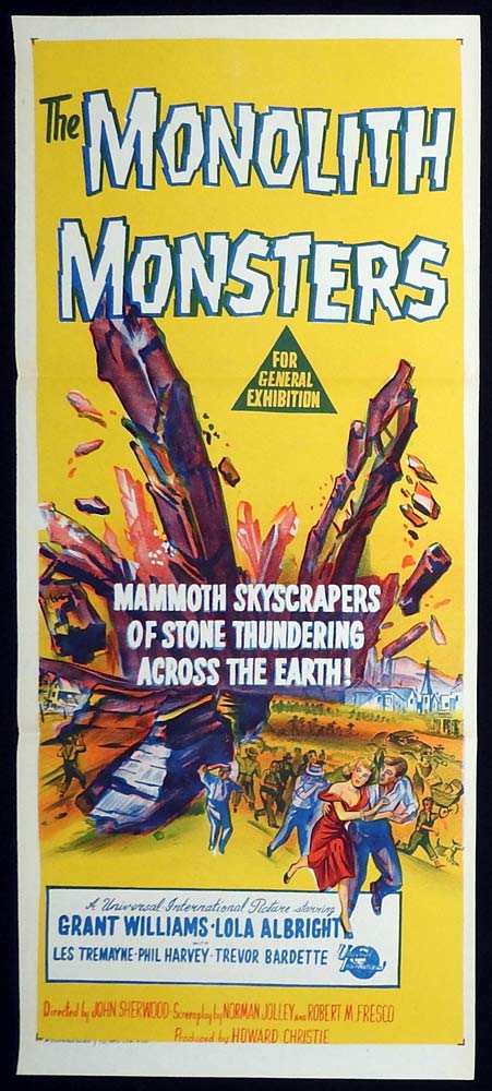 THE MONOLITH MONSTERS Original Daybill Movie Poster SCI FI Grant Williams Lola Albright