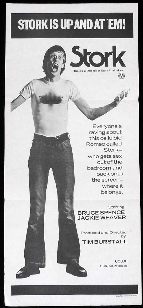 STORK Original Daybill Movie Poster Bruce Spence Jacki Weaver BW