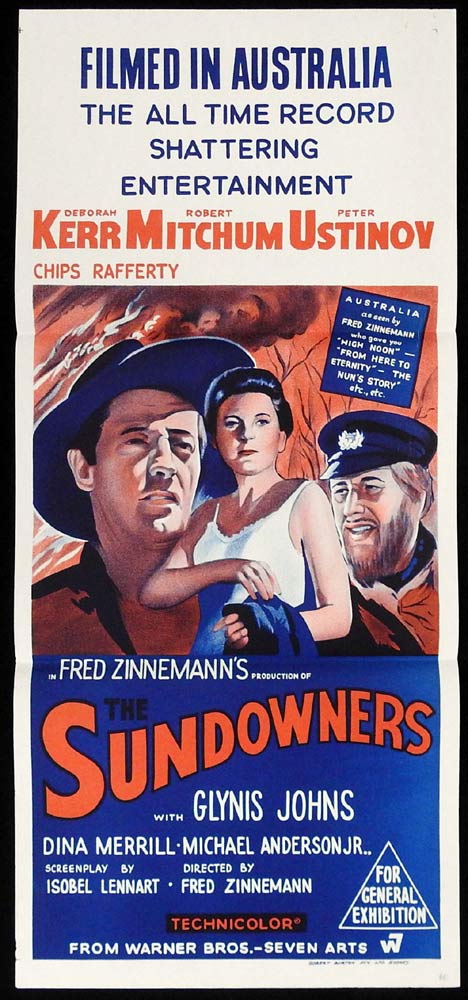 THE SUNDOWNERS 1960sr Daybill Movie Poster Deborah Kerr Robert Mitchum Peter Ustinov